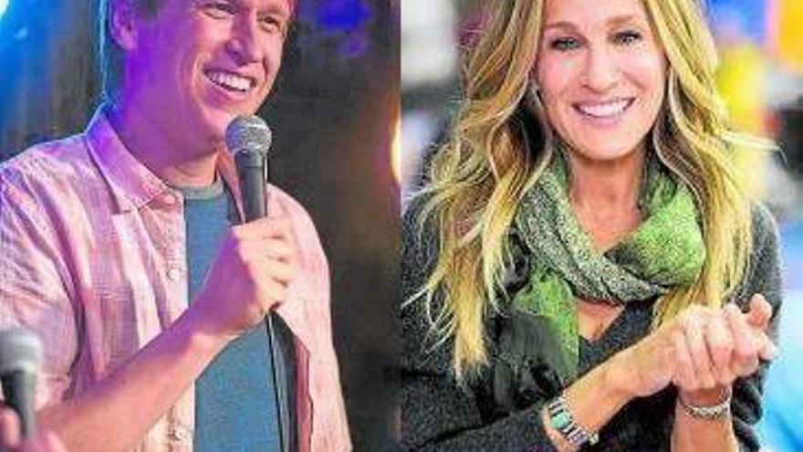 Pete Holmes y Sarah Jessica Parker.
