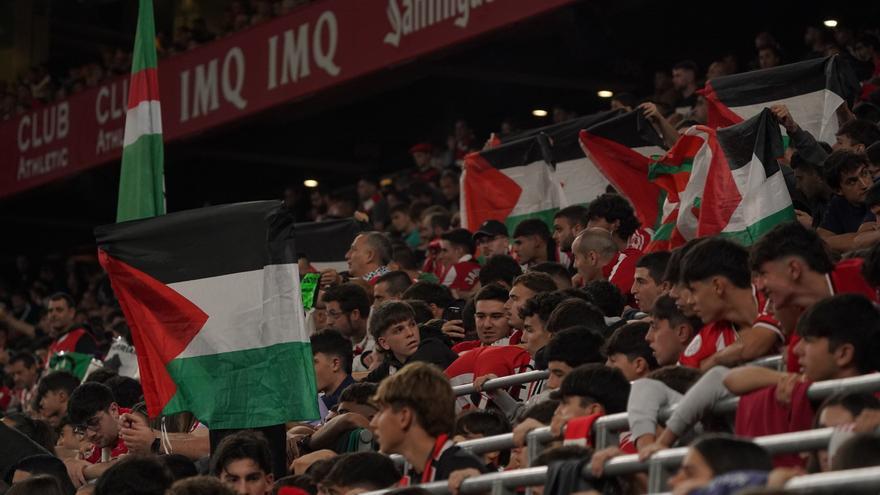Un grito por Palestina en San Mamés