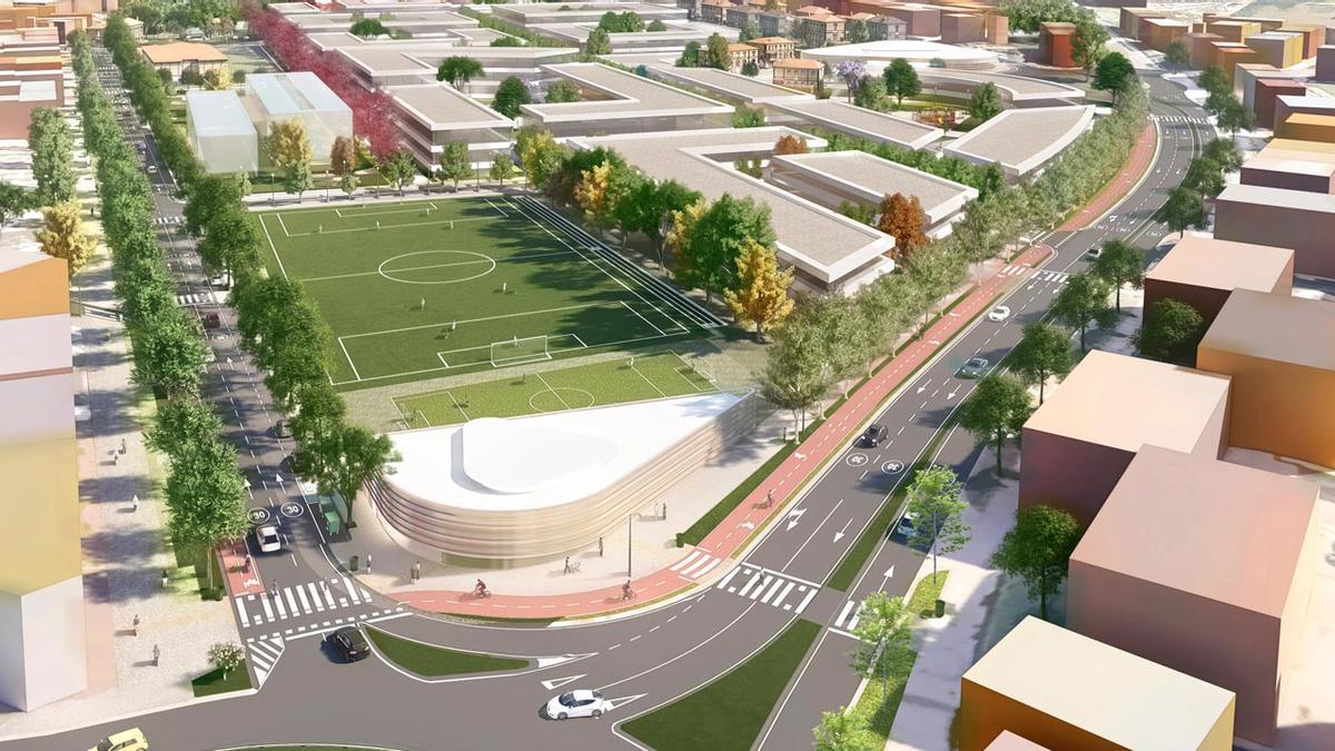 Infografía de cómo será el futuro ámbito de San Miguel-Anaka, en Irun. Infografía de cómo será el futuro ámbito de San Miguel-Anaka, en Irun.