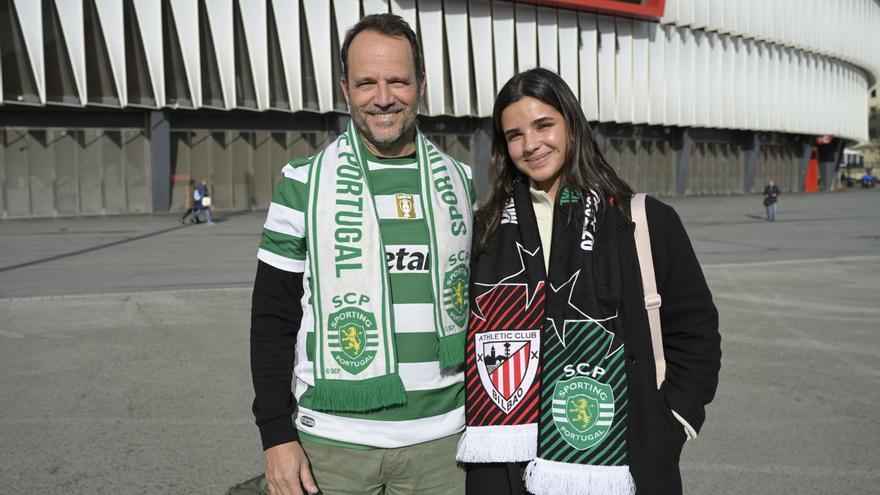 Aficionados del Sporting en Bilbao: "Aunque no tengamos afición en el campo vamos a ganar"