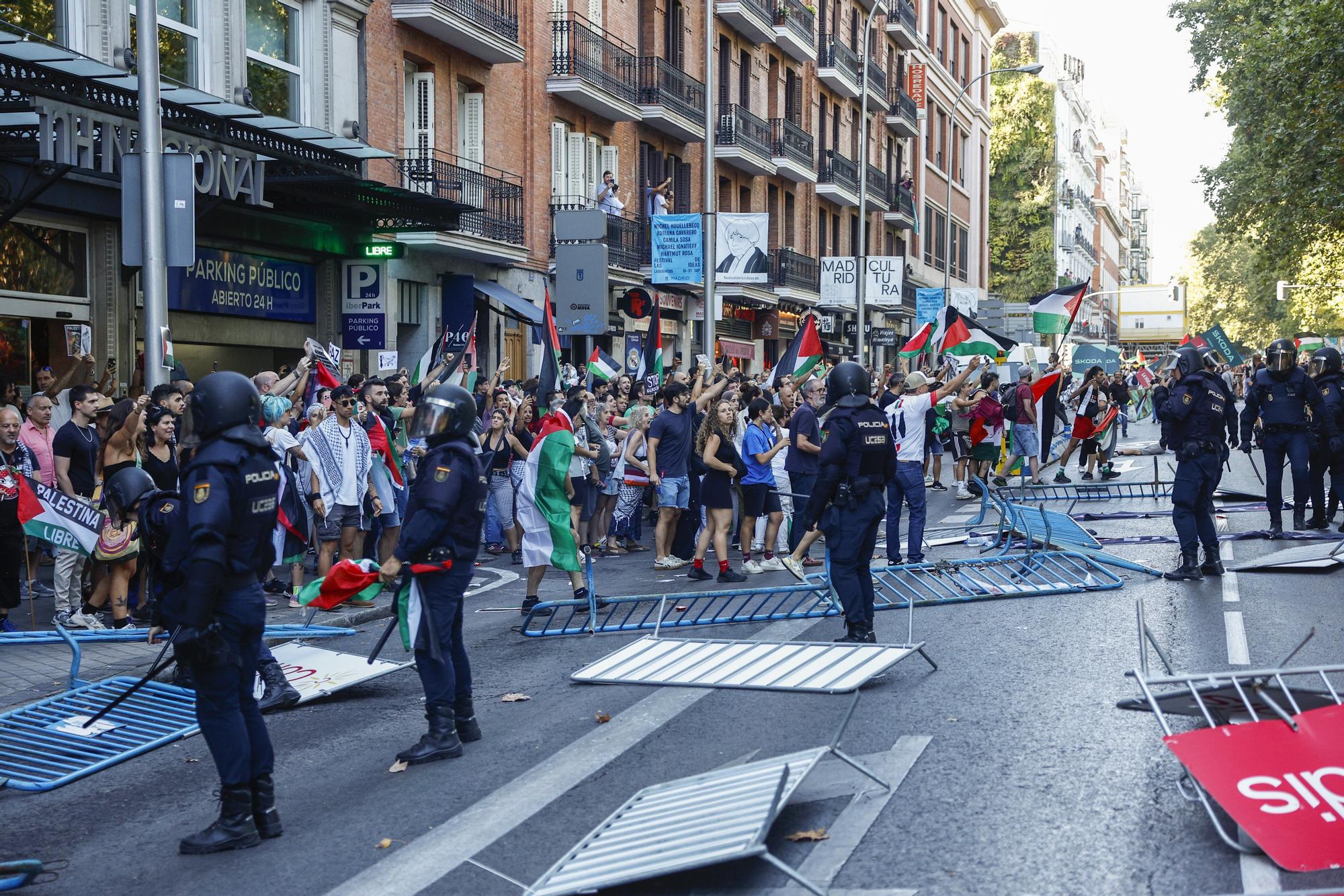 Cargas policiales en Madrid contra los manifestantes propalestina