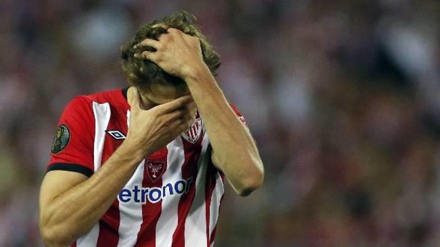 El delantero del Athletic Club Fernando Llorente en la final de la Copa