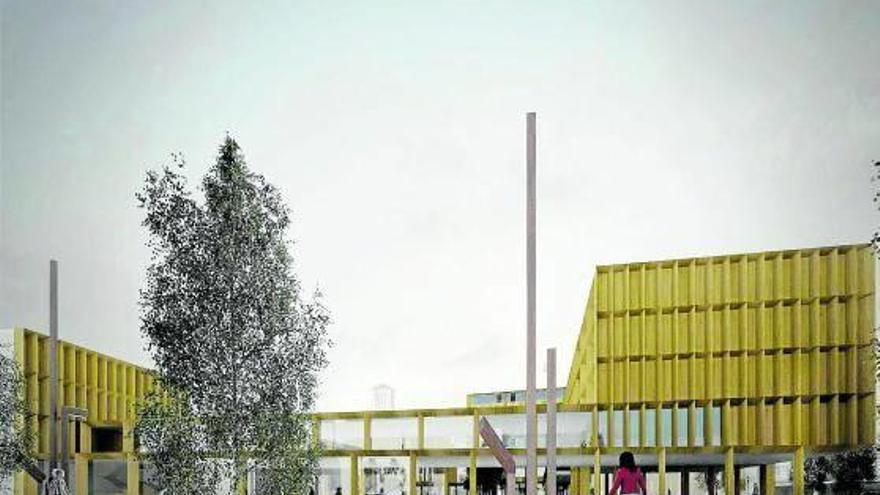 Montaje del centro de referencia en atención al envejecimiento Adinberri, de Pasaia.