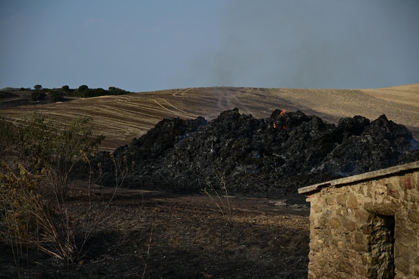 Imágenes de la zona afectada por el incendio en Enériz