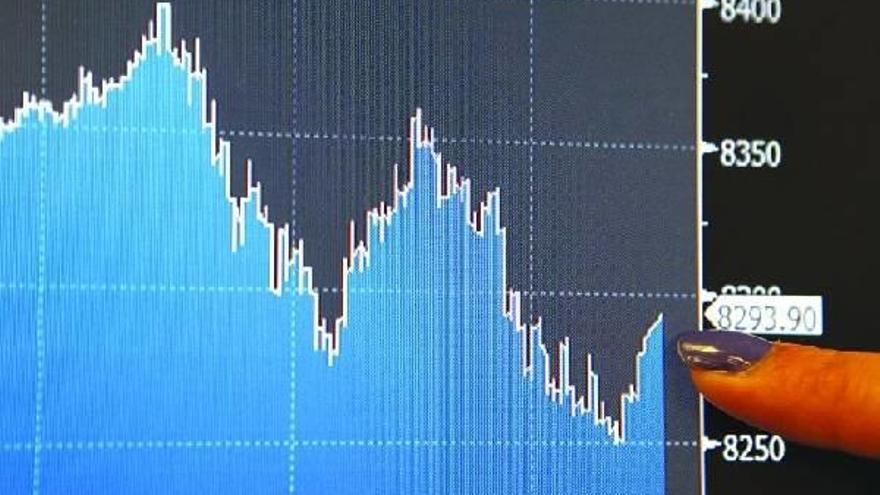 Una pantalla muestra la evolución del Ibex-35 durante las últimas jornadas.