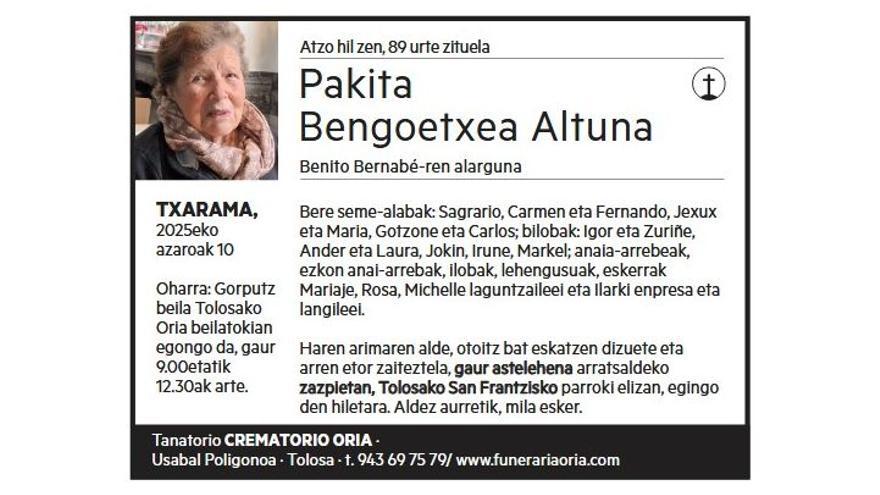 PAKITA BENGOETXEA ALTUNA