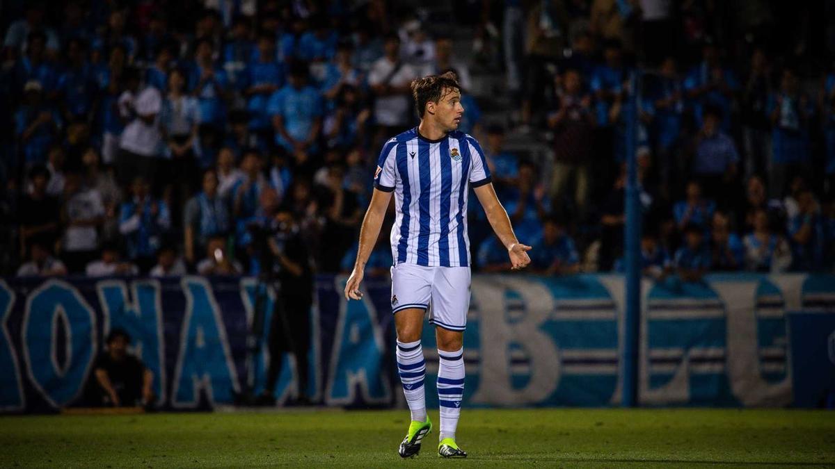 El jugador de la Real Sociedad Urko González de Zárate, durante la gira de Japón ante el Yokohama FC