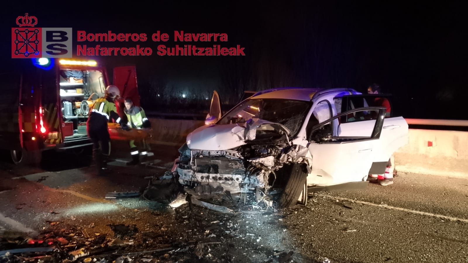 Fotos del accidente de la N-121 a la altura de Noáin
