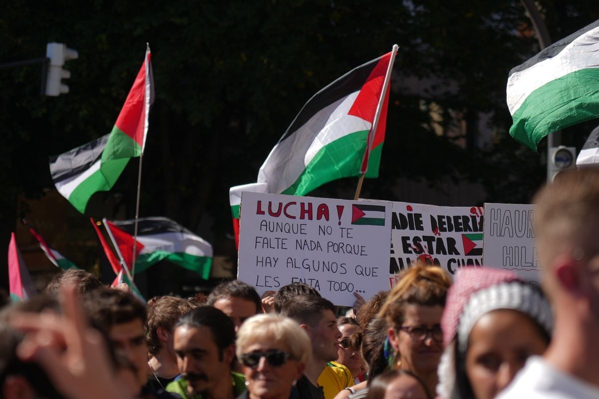 Manifestación en Bilbao en apoyo al pueblo palestino y a la flotilla