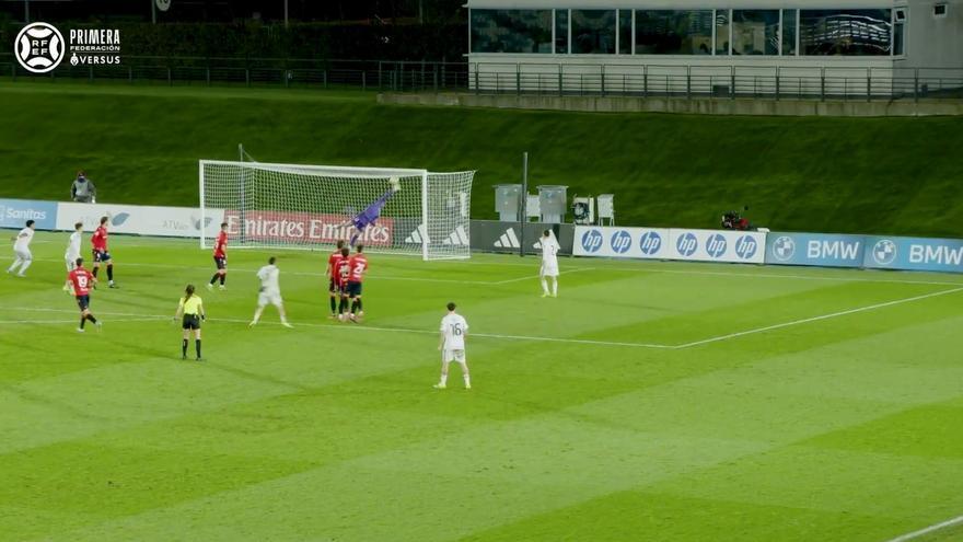 El portero de Osasuna Promesas, Rafa Fernández, una de las noticias positivas del equipo: firma la mejor parada de la jornada 22 en Primera RFEF