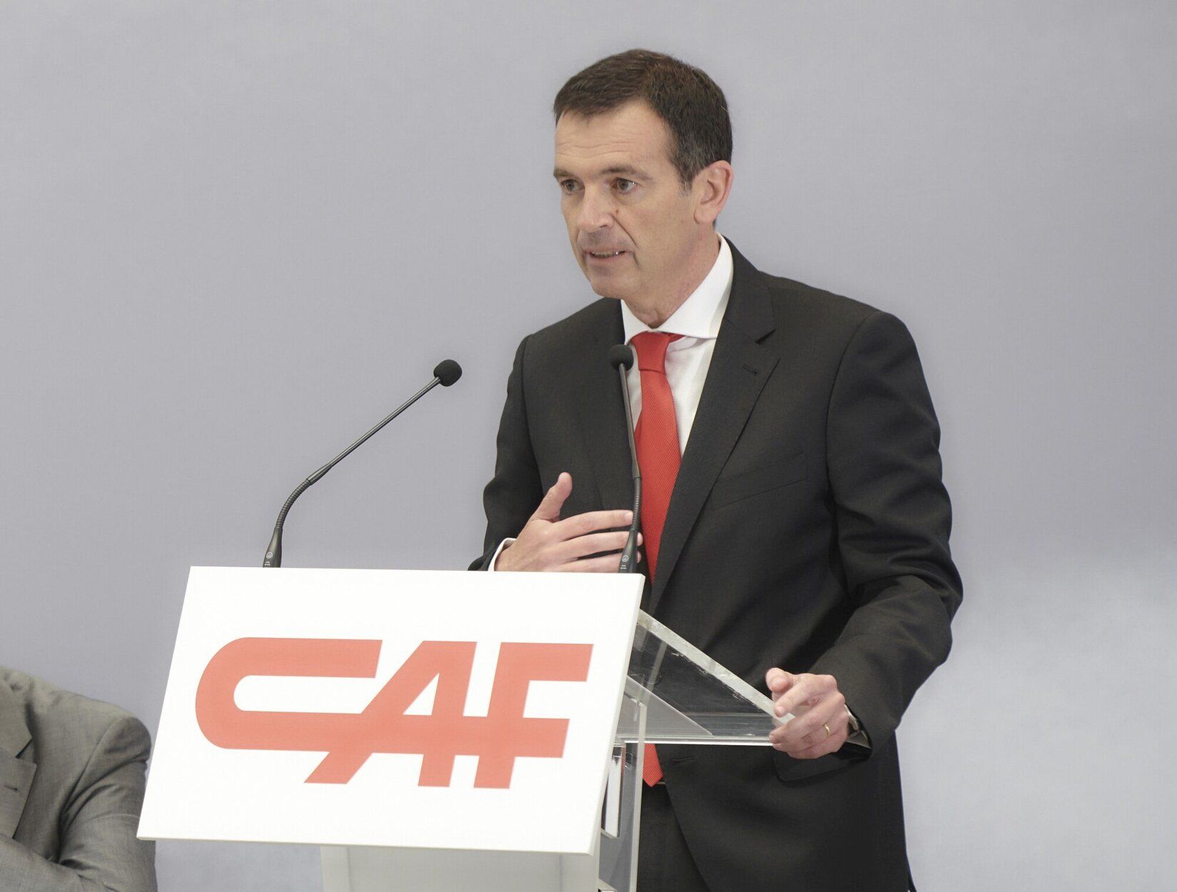 El consejero delegado de CAF, Javier Martínez Ojinaga, en una comparecencia anterior.