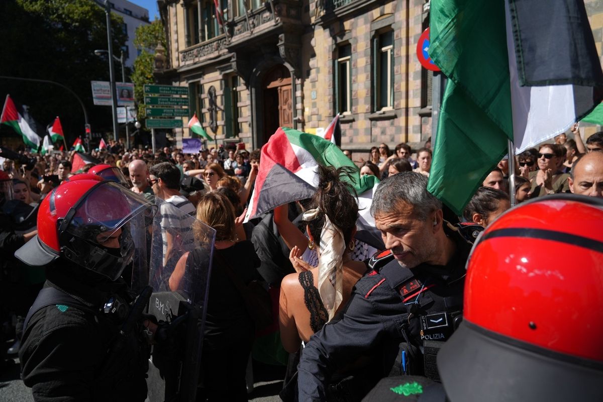 Manifestación en Bilbao en apoyo al pueblo palestino y a la flotilla