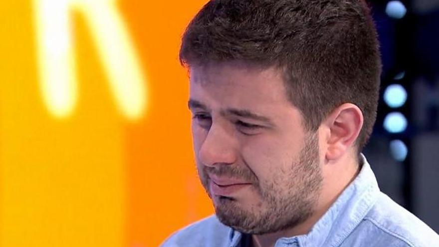 Orestes, llorando tras la eliminación de Jaime.