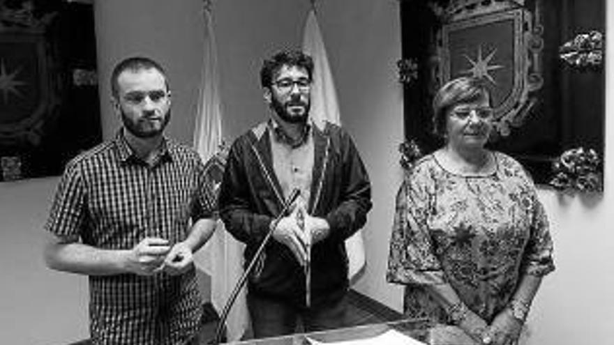 Koldo Leoz, Asier Urra y Yolanda Alén, ayer.