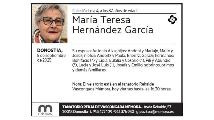MARIA TERESA HERNANDEZ GARCIA