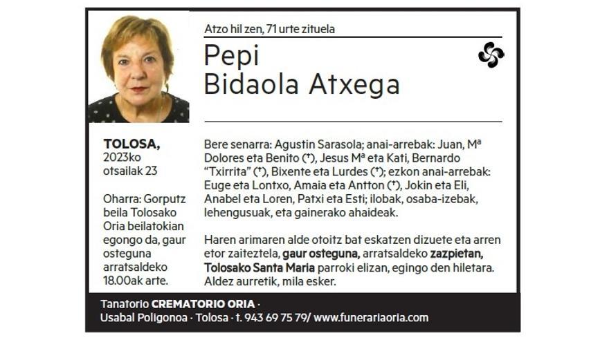 Pepi Bidaola Atxega
