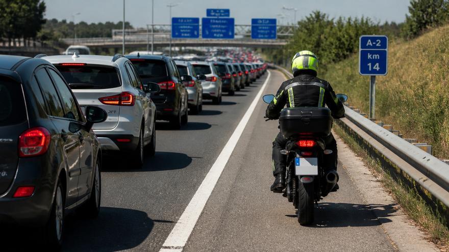 Los únicos casos en los que se puede circular en moto por el arcén