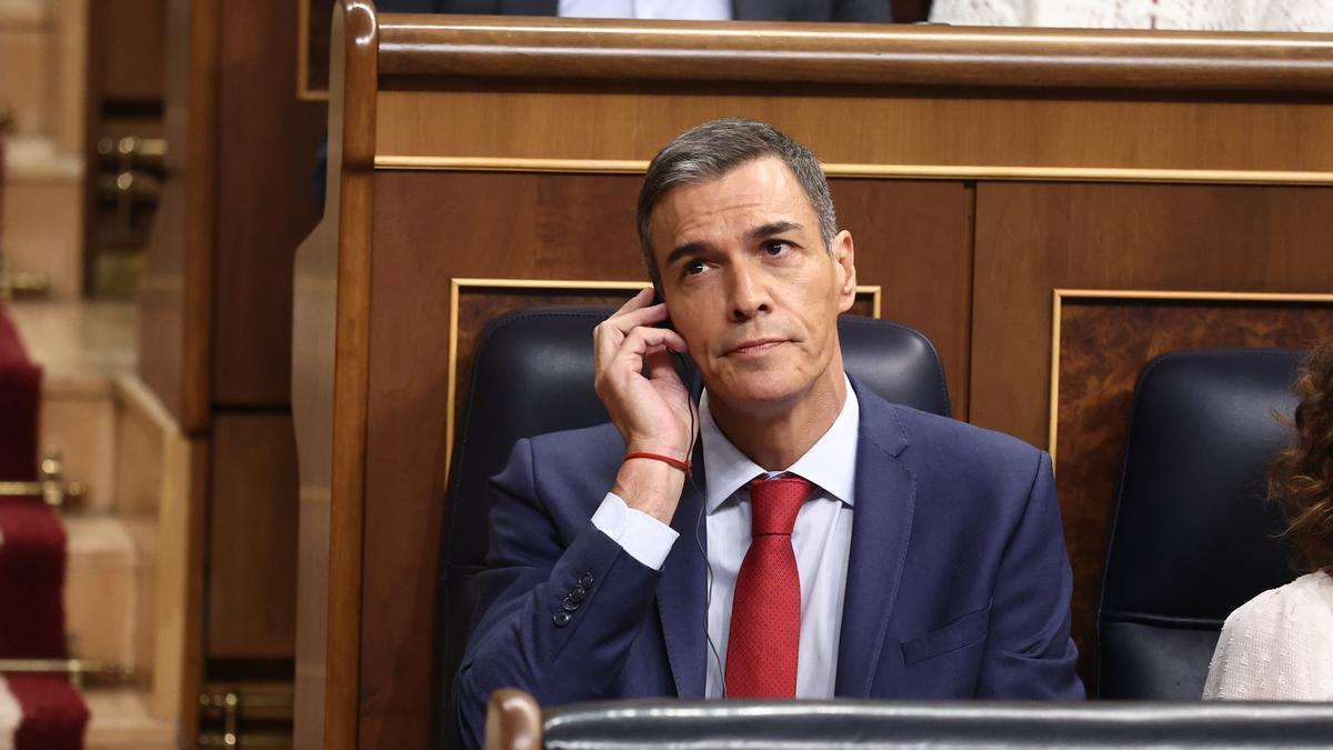 El presidente Sánchez en el Congreso de los Diputados.