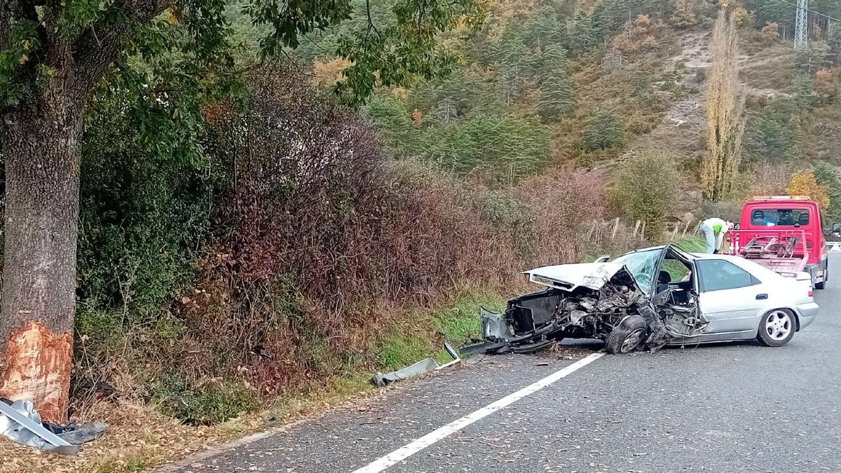 Accidente con alcoholemia penal en Burgui (NA137).