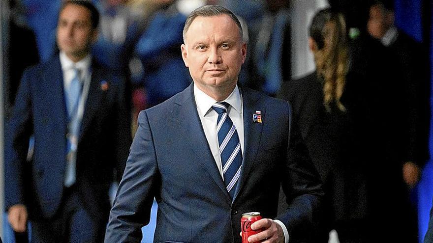 El presidente polaco, Andrzej Duda, durante la cumbre de la OTAN la pasada semana.  | FOTO: E. P.