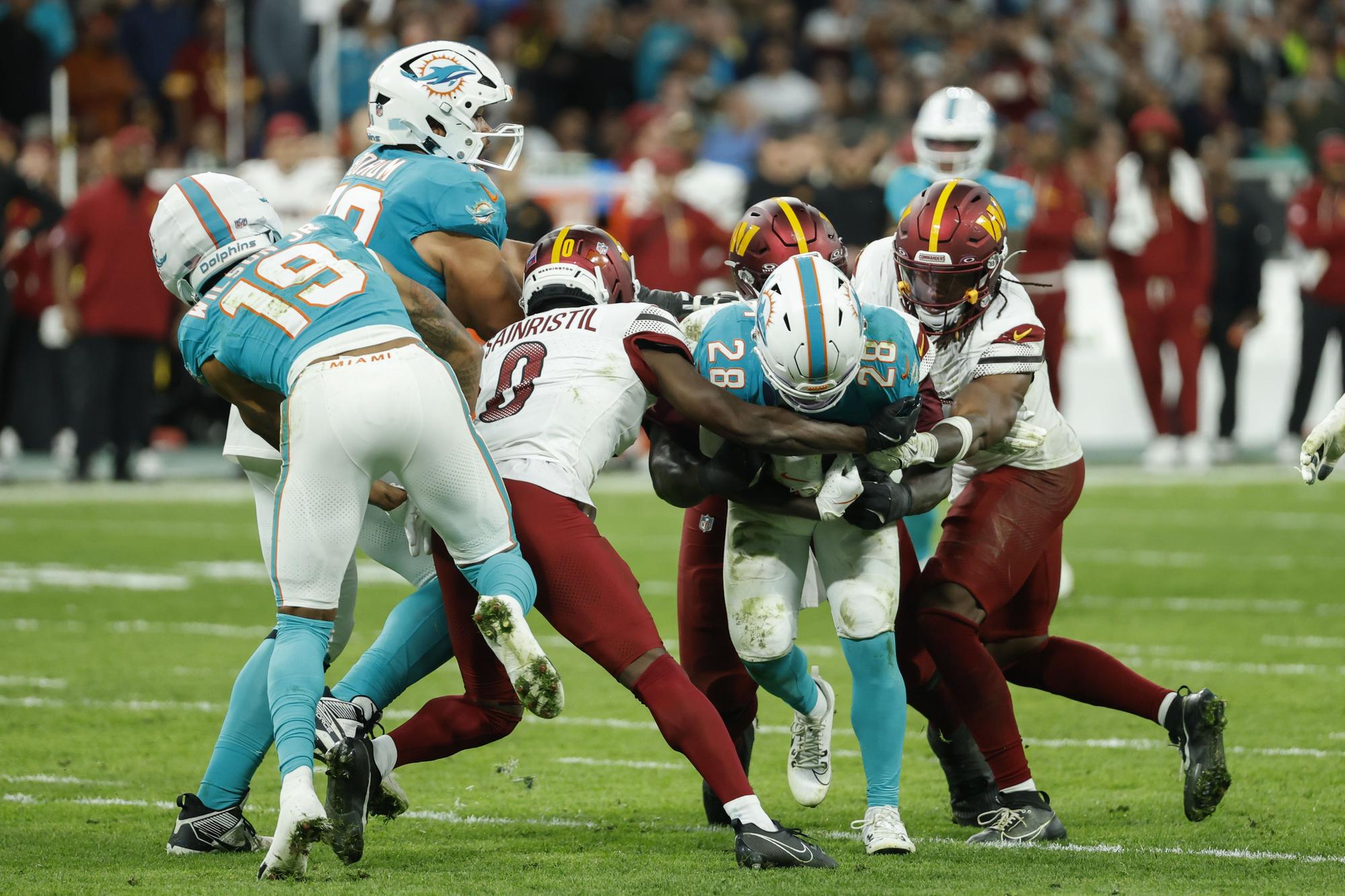 En imágenes: Los Dolphins ganan en la prórroga (16-13) a los Commanders en el histórico primer partido de la NFL en España