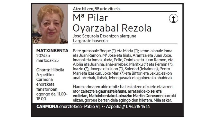 Mª Pilar Oyarzabal Rezola