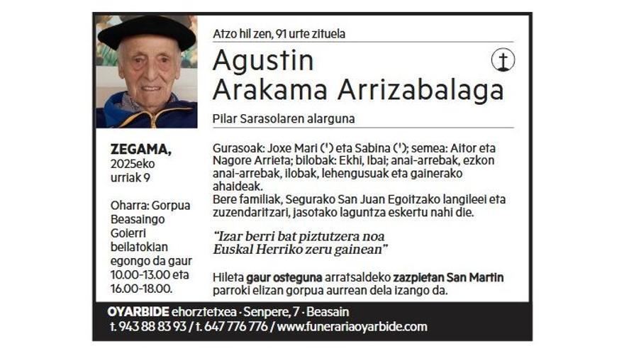AGUSTIN ARAKAMA ARRIZABALAGA