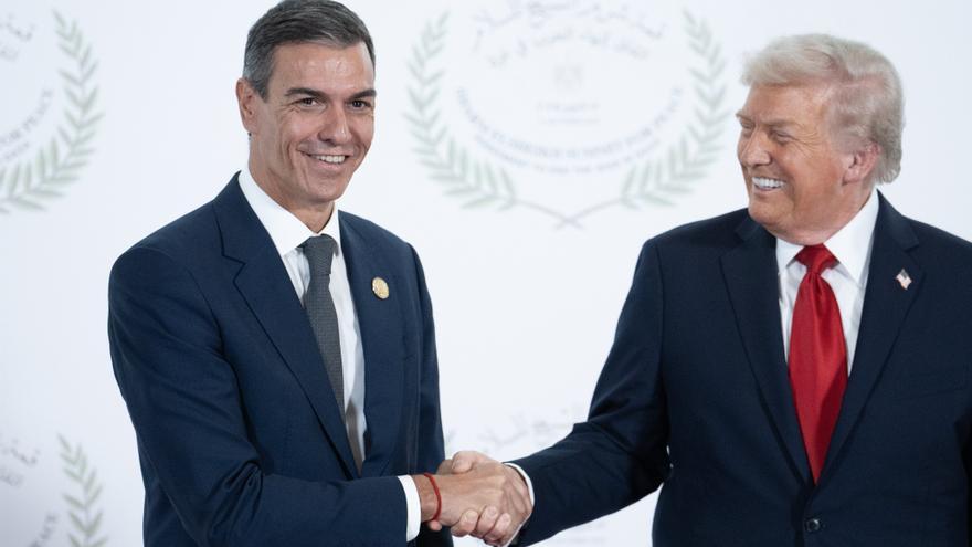 Trump pregunta a Sánchez por el gasto en defensa: &quot;¿Estáis ya trabajando con el tema del PIB?&quot;