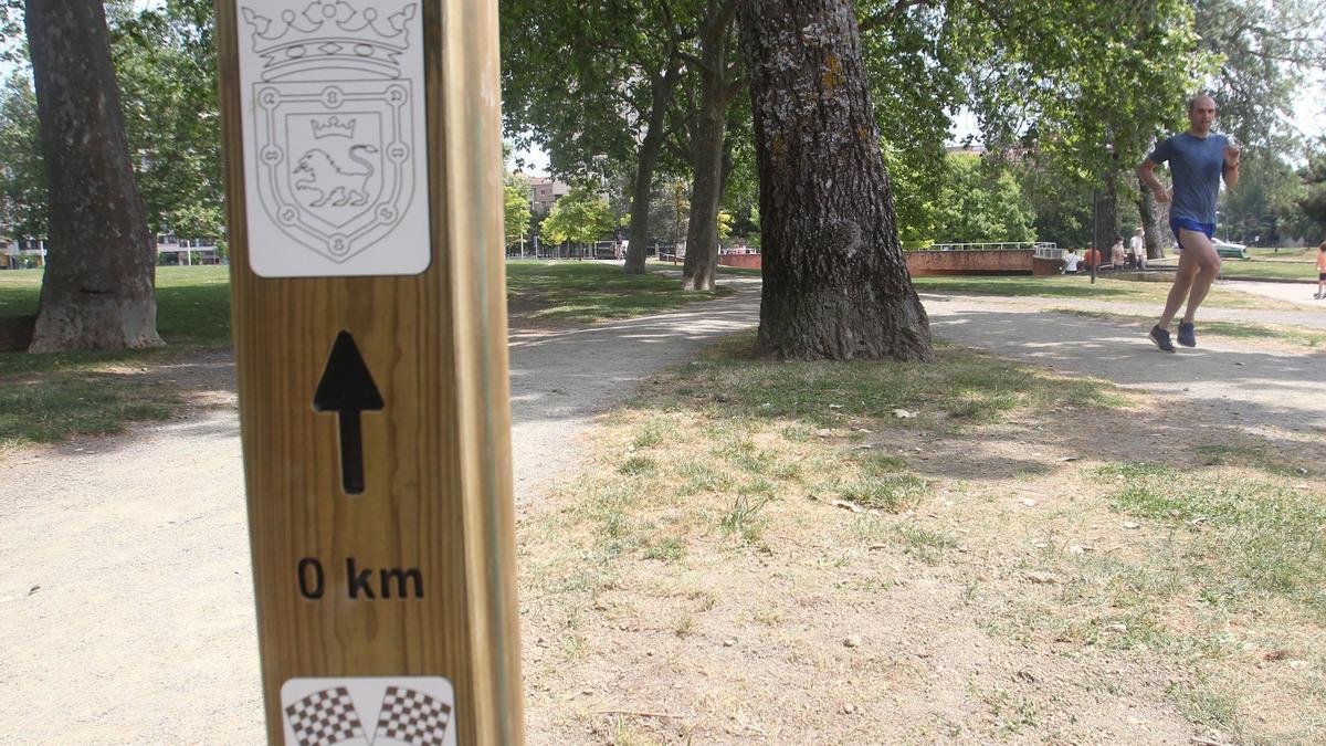 Una de las balizas del circuito de running Patxi Morentin de la Vuelta del Castillo. Una de las balizas del circuito de running Patxi Morentin de la Vuelta del Castillo.