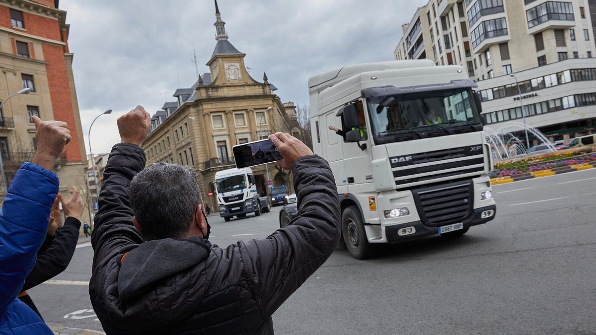 Protesta de camiones en 2022.
