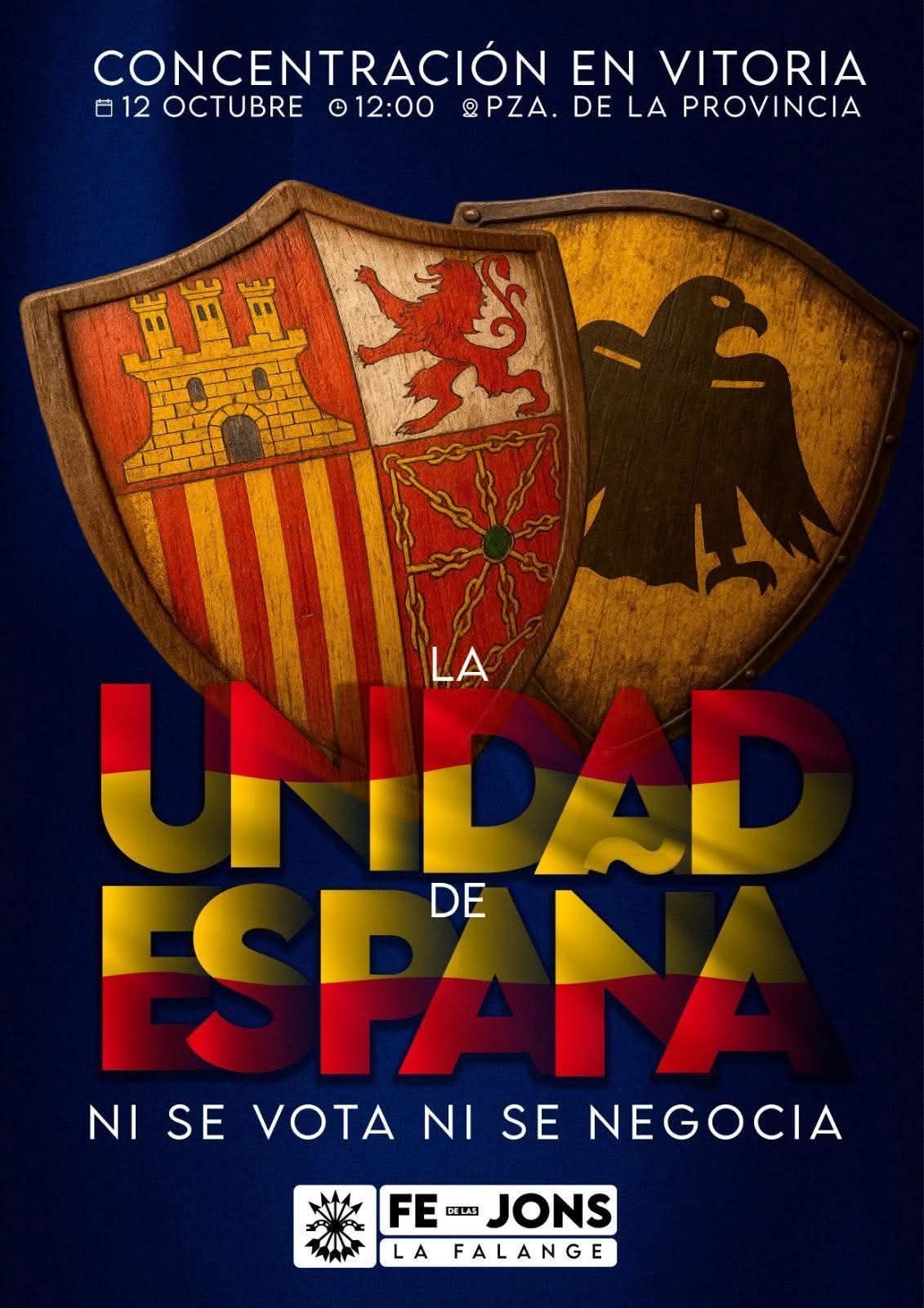 Cartel de la concentarción convocada por Falange Española de las JONS en Vitoria