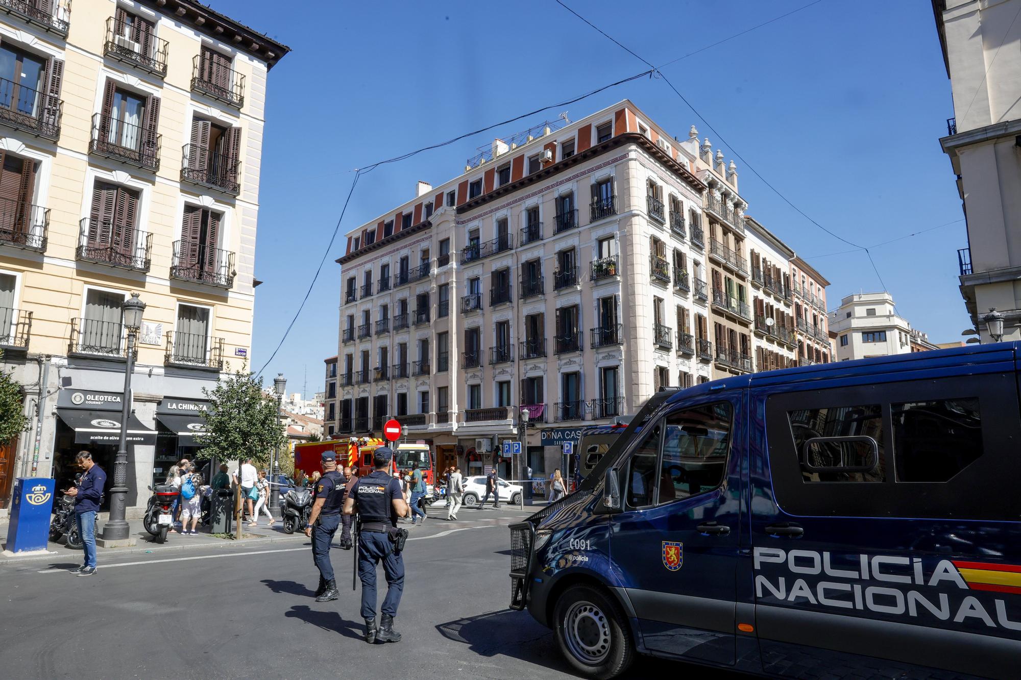 Las imágenes del derrumbe de un edificio en Madrid