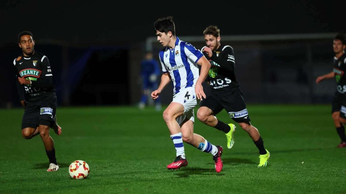 El futbolista Javier Soroeta, durante un partido con la Real Sociedad C