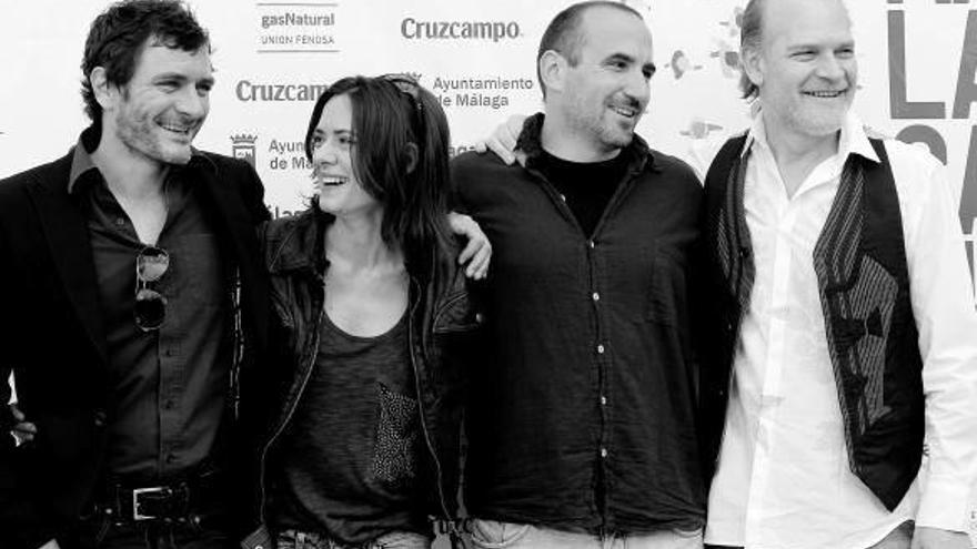De izquierda a derecha, Álex Brendemühl, Eva Santolaria, Pau Freixas y Lluis Homar, ayer en Málaga.