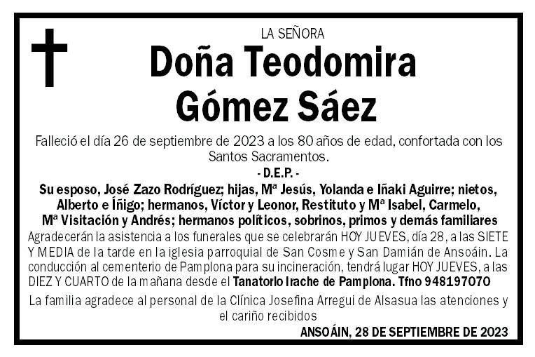 Teodomira Gómez Sáez