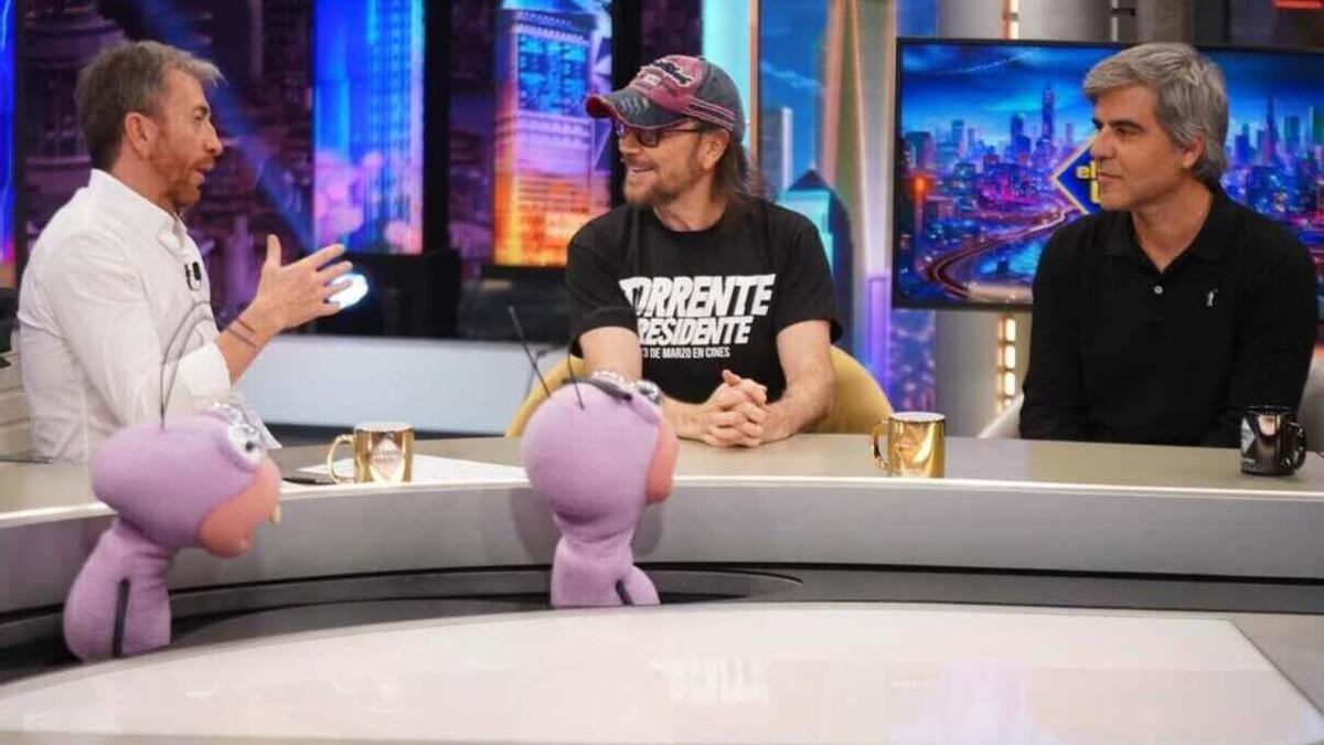 Pablo Motos, Santiago Segura y Ernesto Sevilla, ayer en &#039;El Hormiguero&#039;