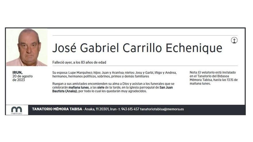 JOSE GABRIEL CARRILLO ECHENIQUE