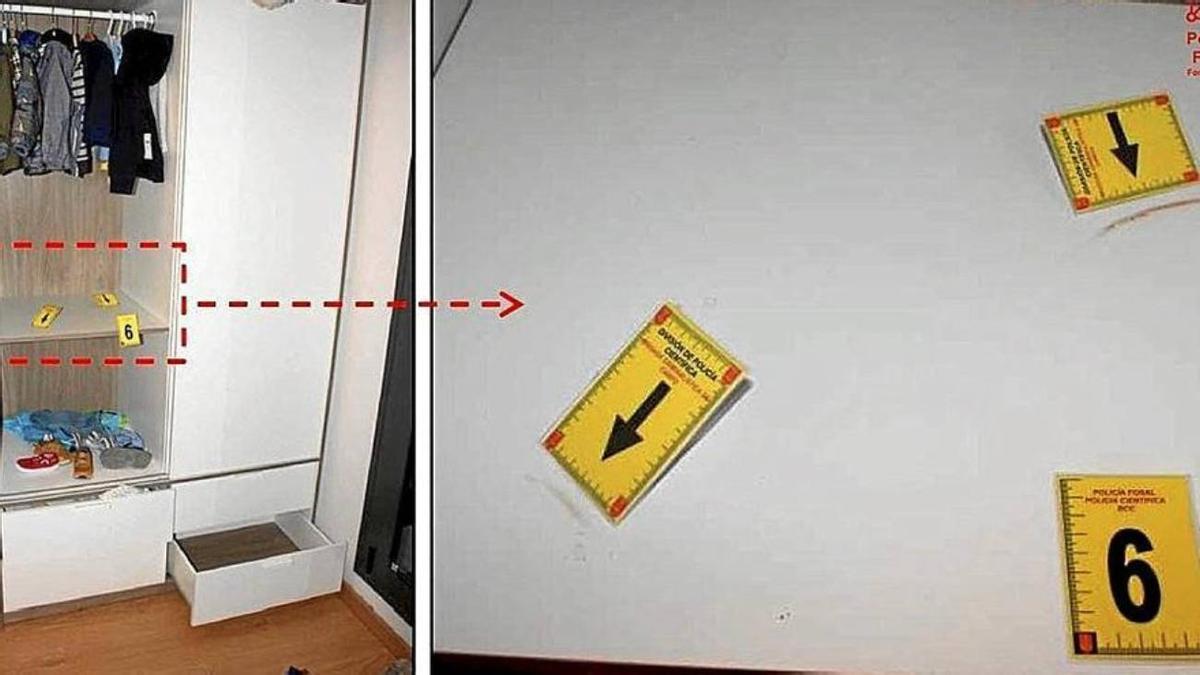 Los restos de sangre fueron localizados en el interior de un armario.