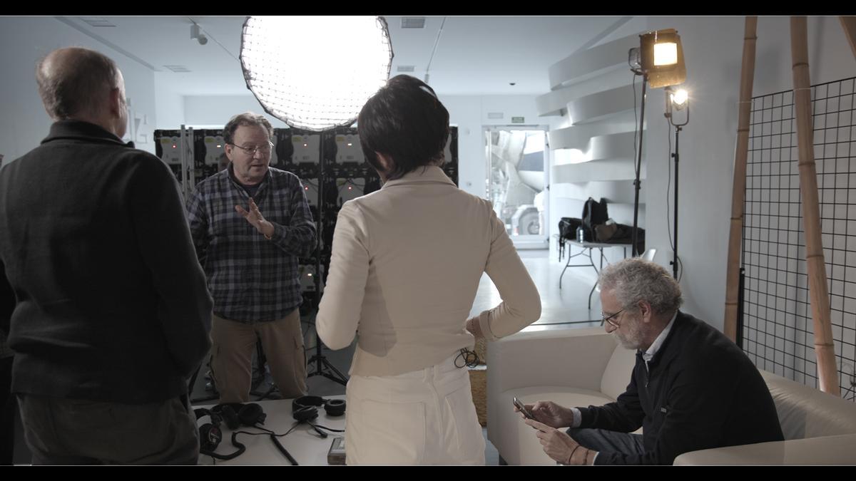 Eneko Olasagasti dirige una de las entrevistas con Iñaki Elorza, Maddalen Iriarte y Xabier Otaegi.