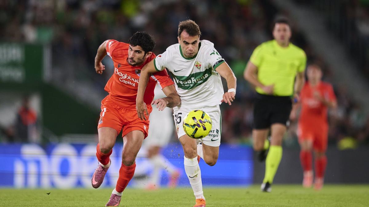 Guedes, en el partido ante el Elche.