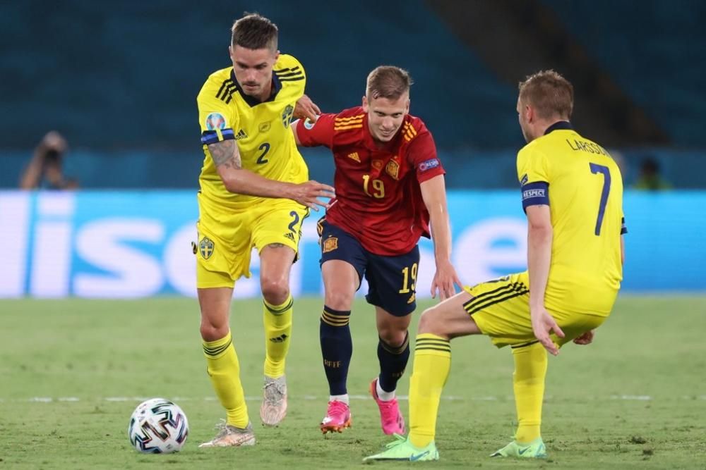 Imágenes del partido España-Suecia de la Eurocopa.