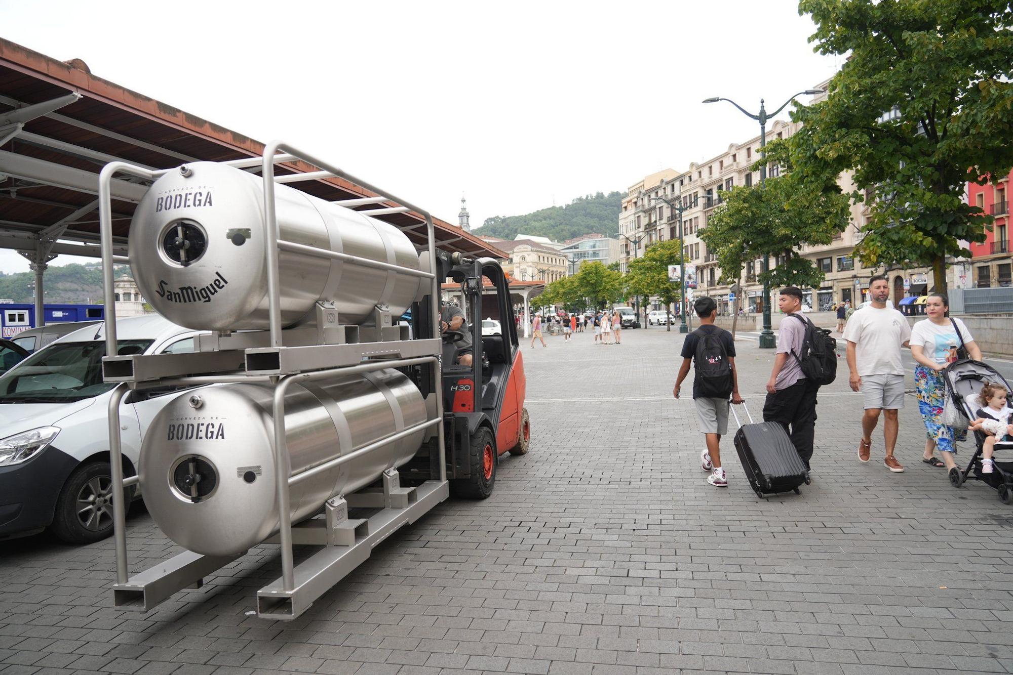En imágenes: los barriles de cerveza que harán Aste Nagusia más sostenible