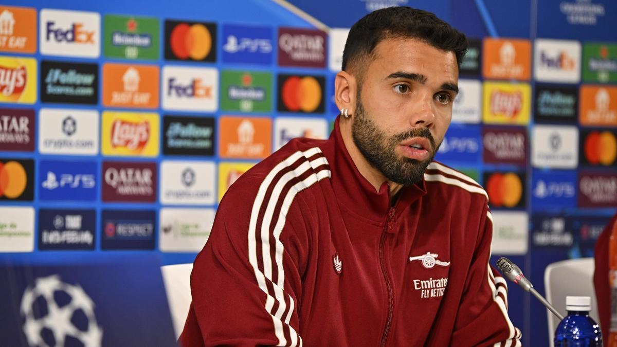 David Raya, portero del Arsenal, en la rueda de prensa previa al partido ante el Athletic.