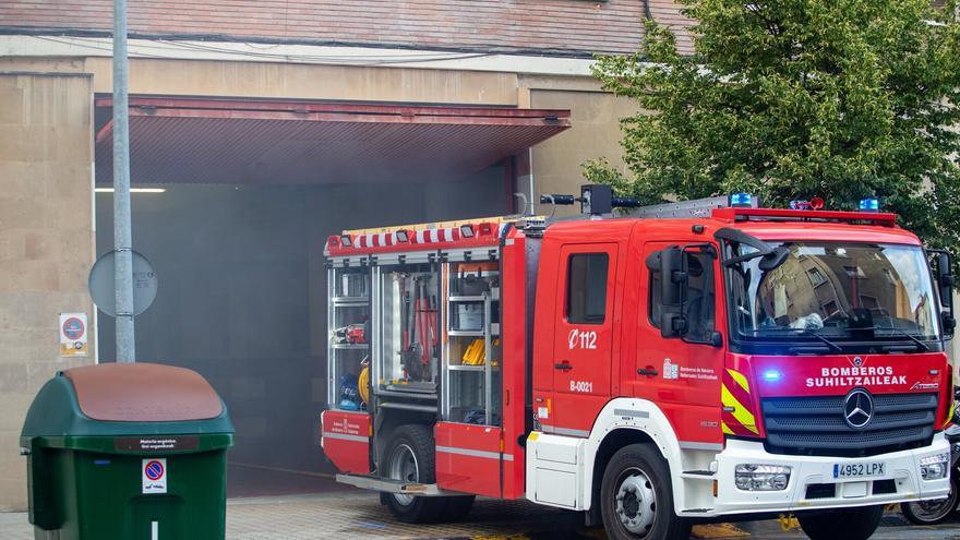 Incendio en una empresa de forraje en Buñuel