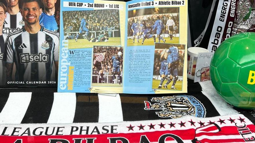 Las tiendas de Newcastle recuerdan con cariño el partido del Athletic en el 1994.