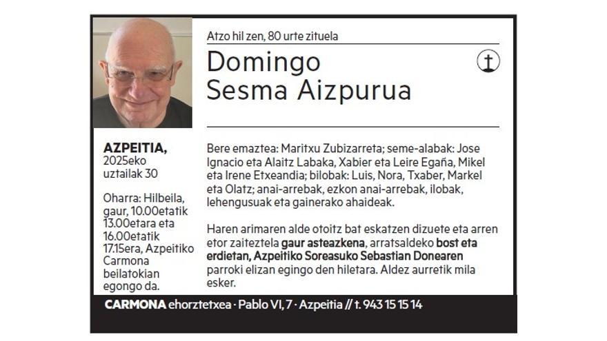 DOMINGO SESMA AIZPURU